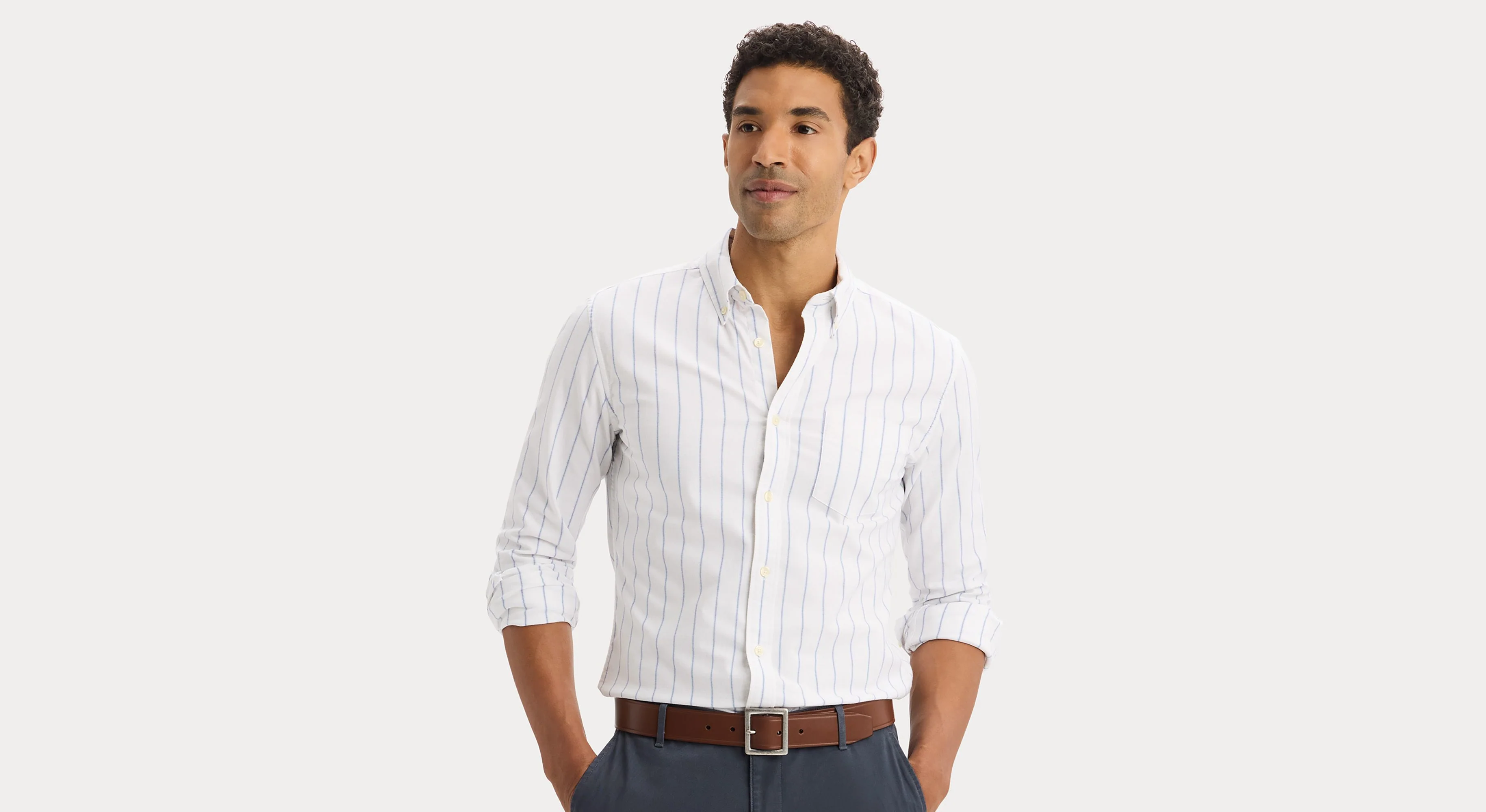 2 Button Collar Shirt, Slim Fit - Image 3