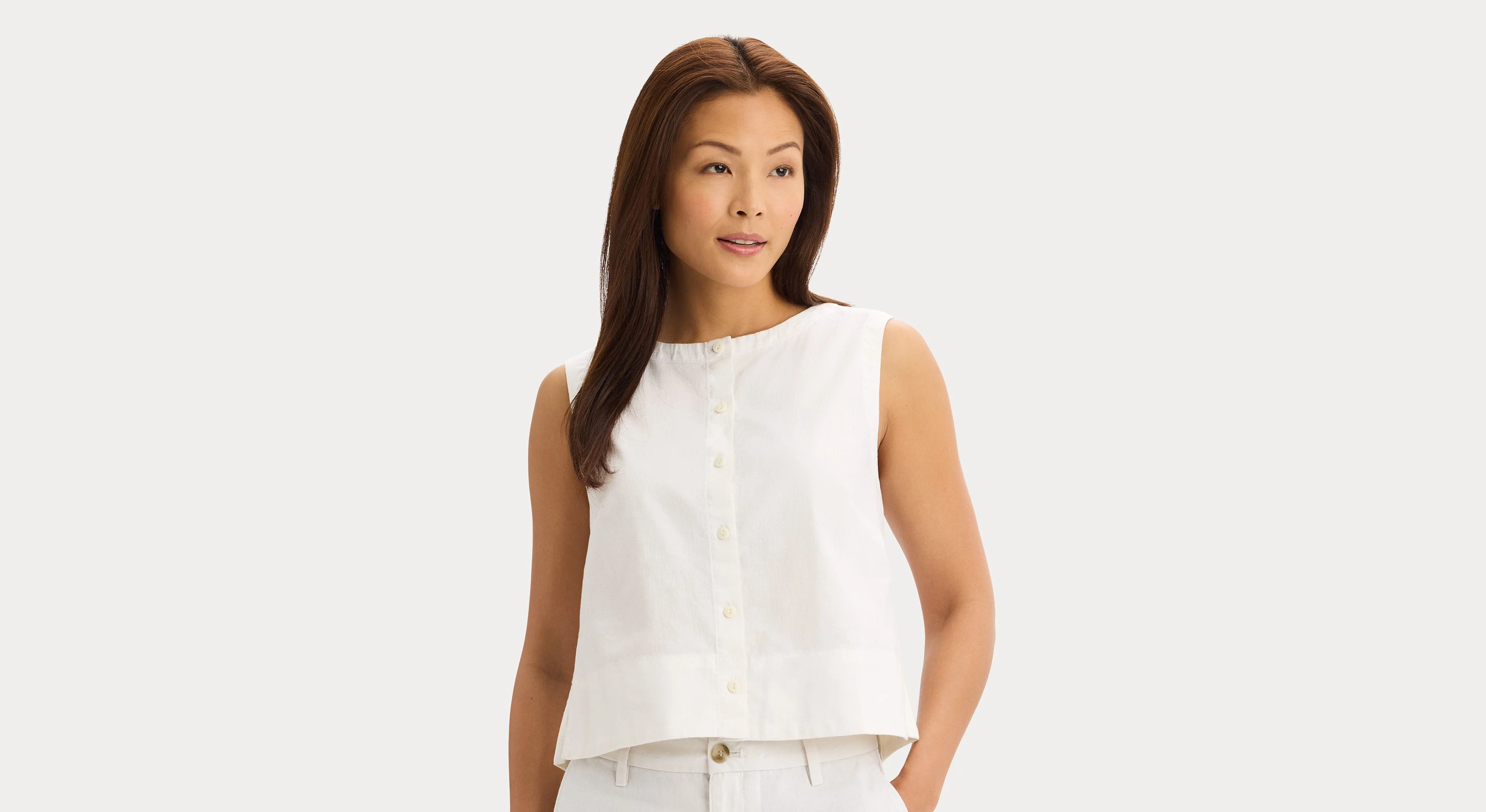 Button-Front Tank, Regular Fit - Image 3