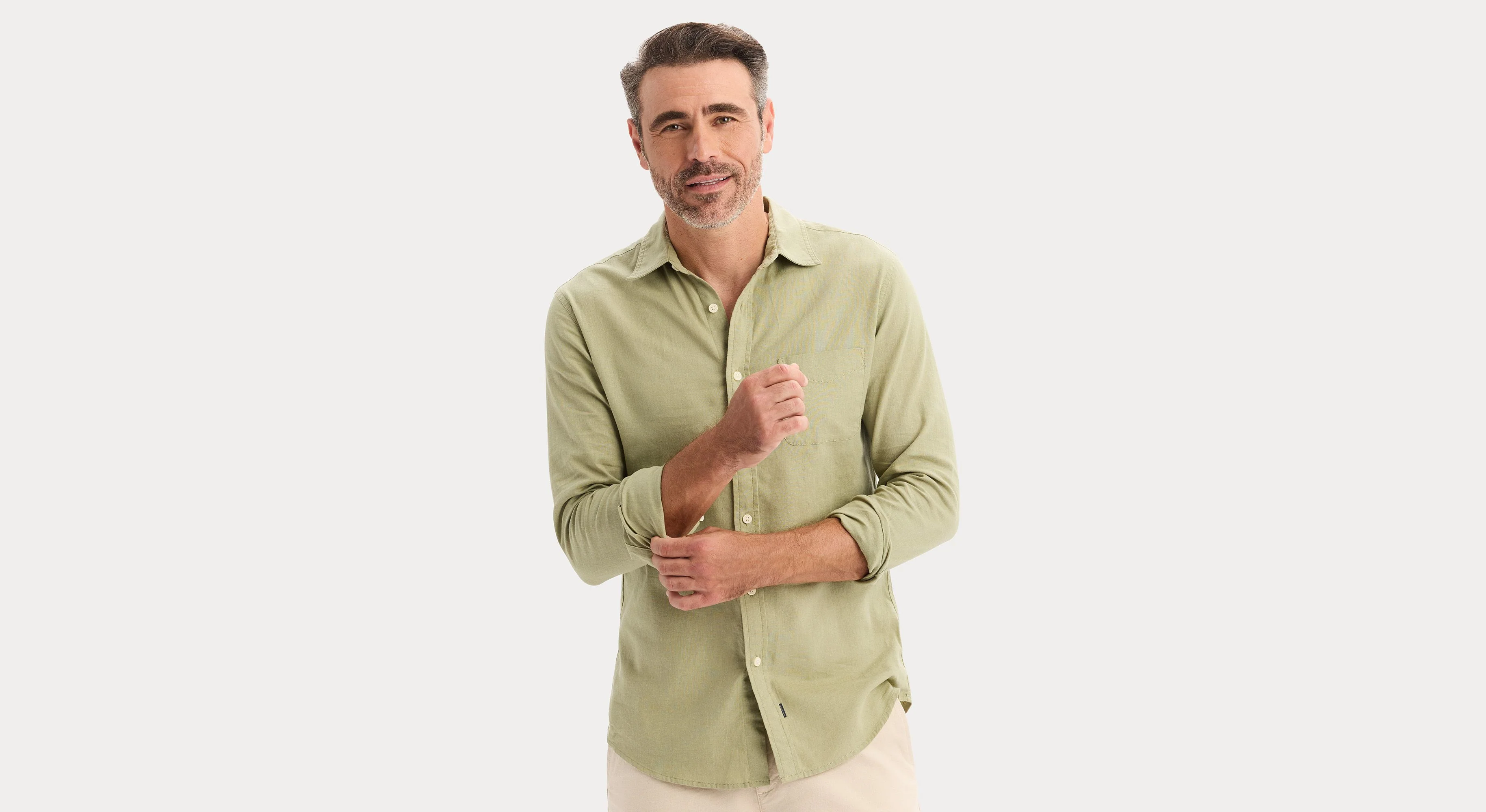 Icon Button Up Shirt, Slim Fit - Image 3