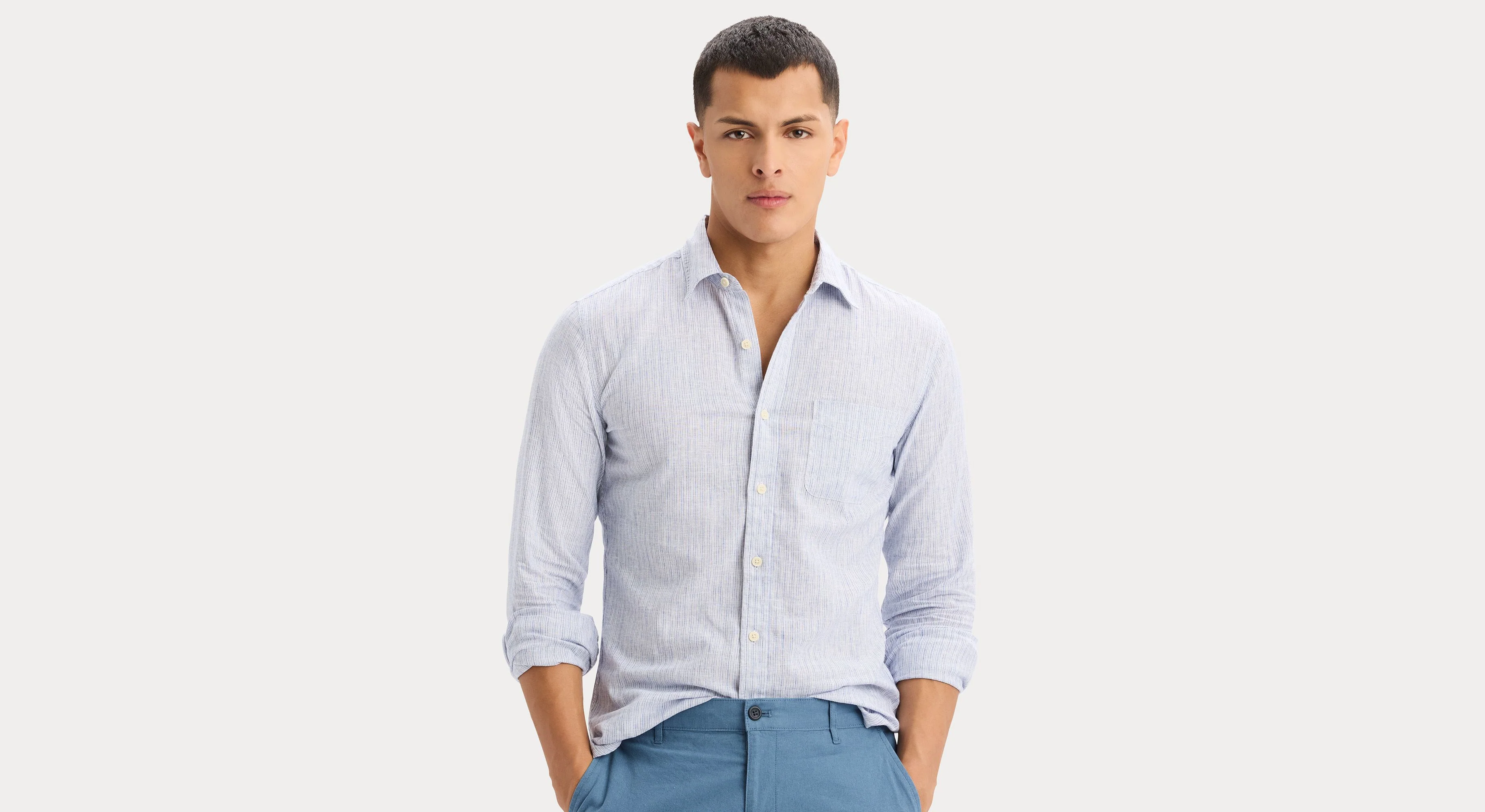 Icon Button Up Shirt, Slim Fit - Image 3
