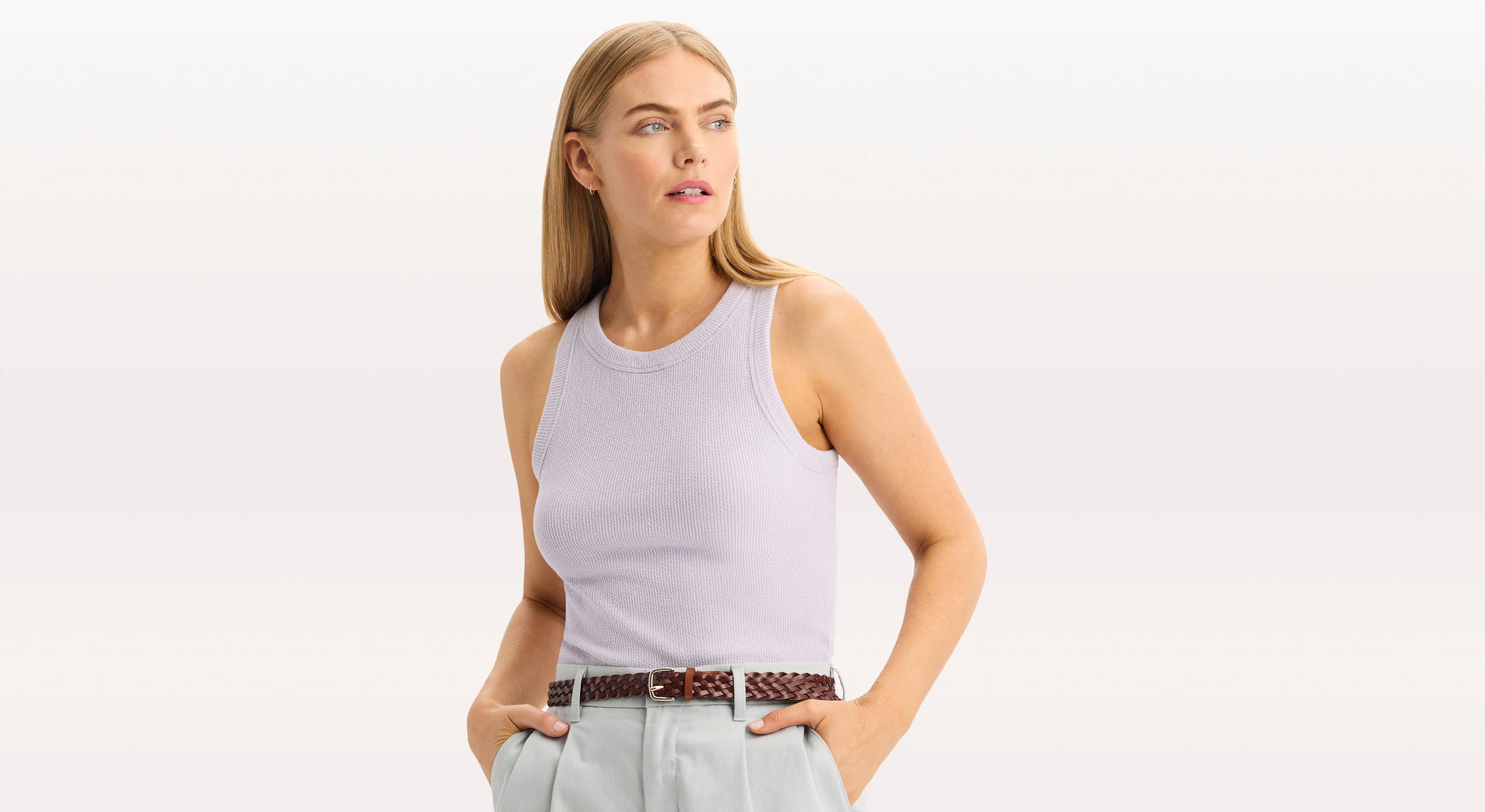 Rib Tank with Loft Knit, Slim Fit - Image 3