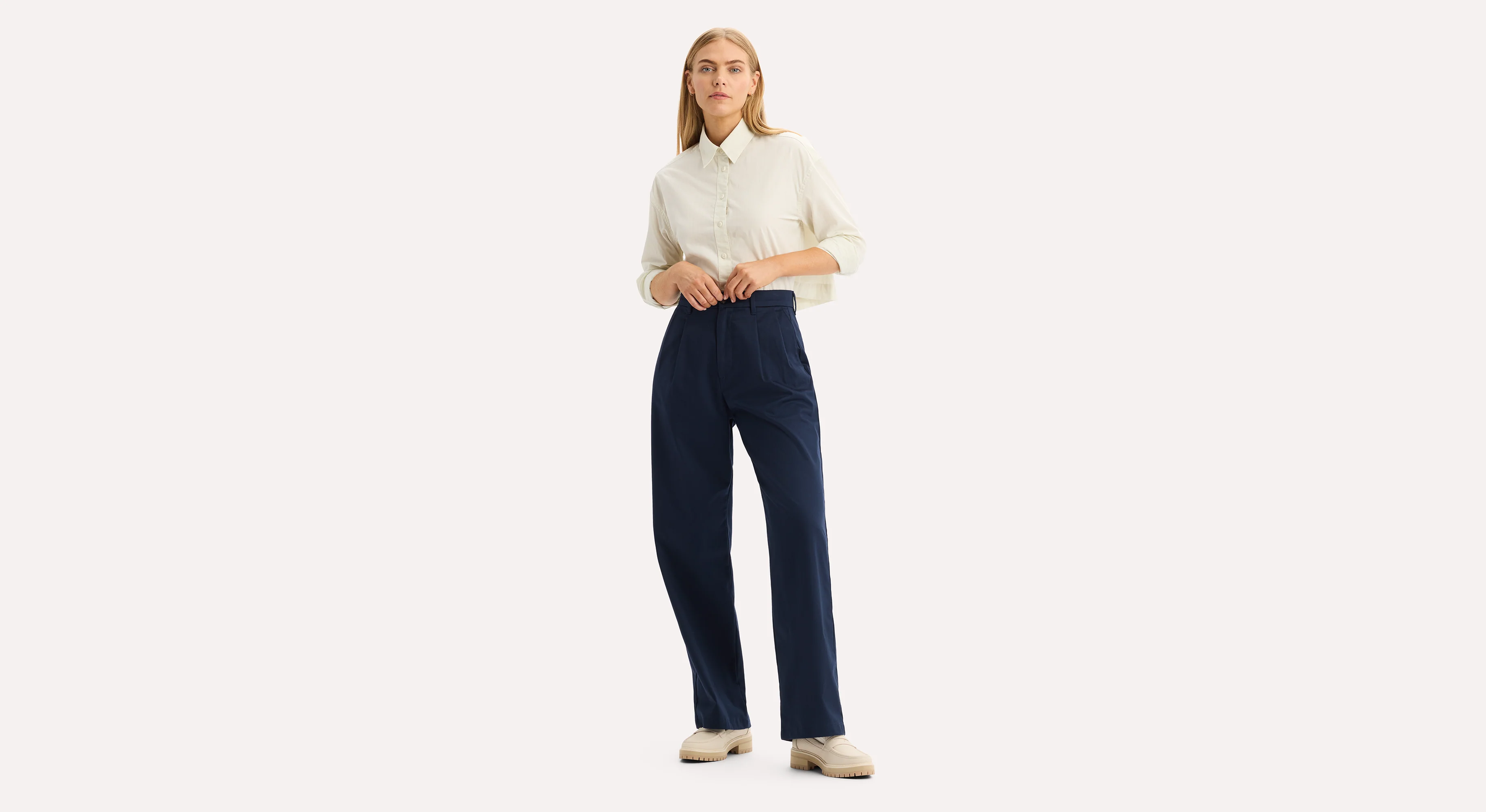 Signature Iron Free Khakis, High Wide with Stain Defender® - Image 5