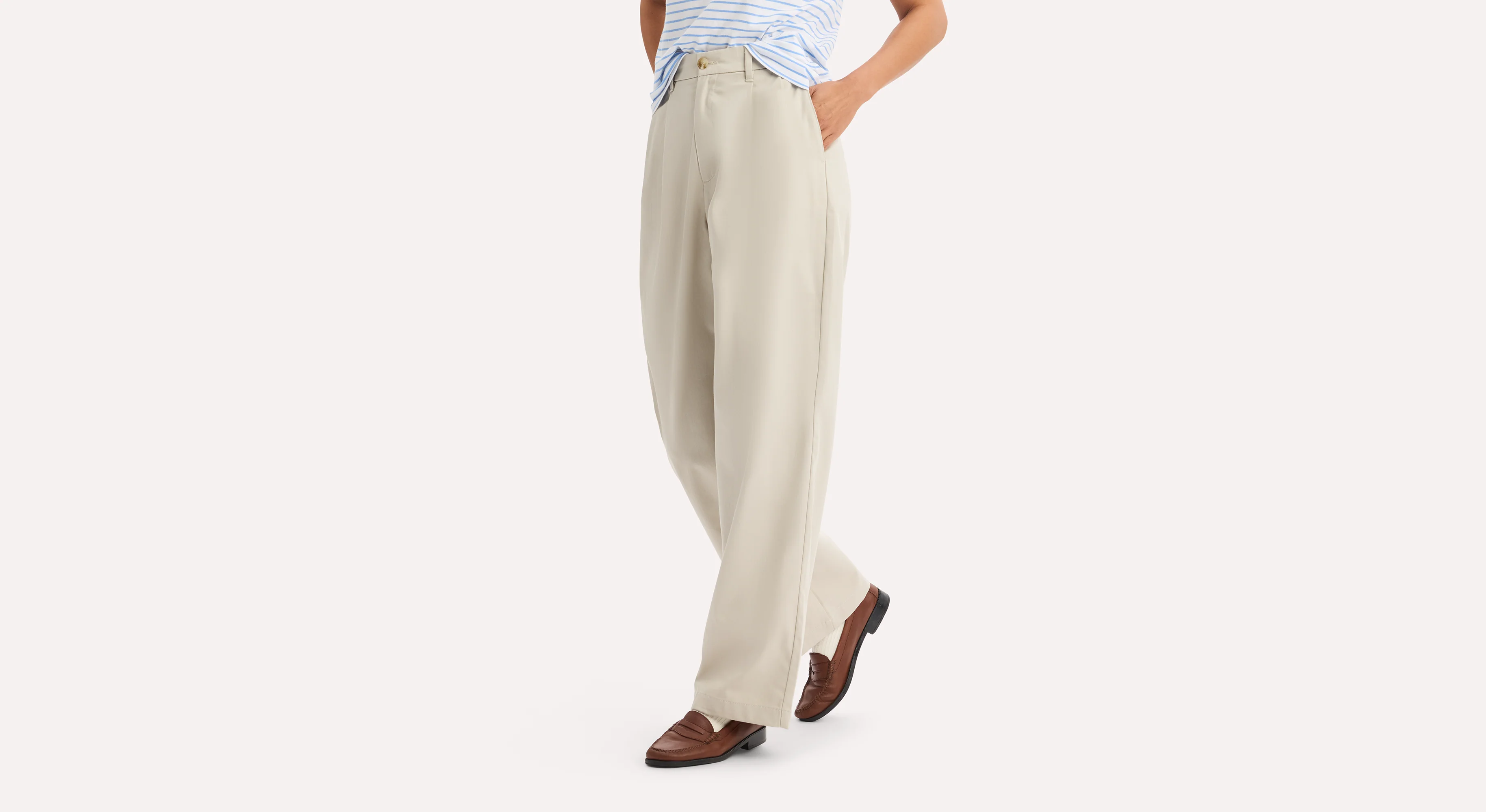 Signature Iron Free Khakis, High Wide with Stain Defender® - Image 3
