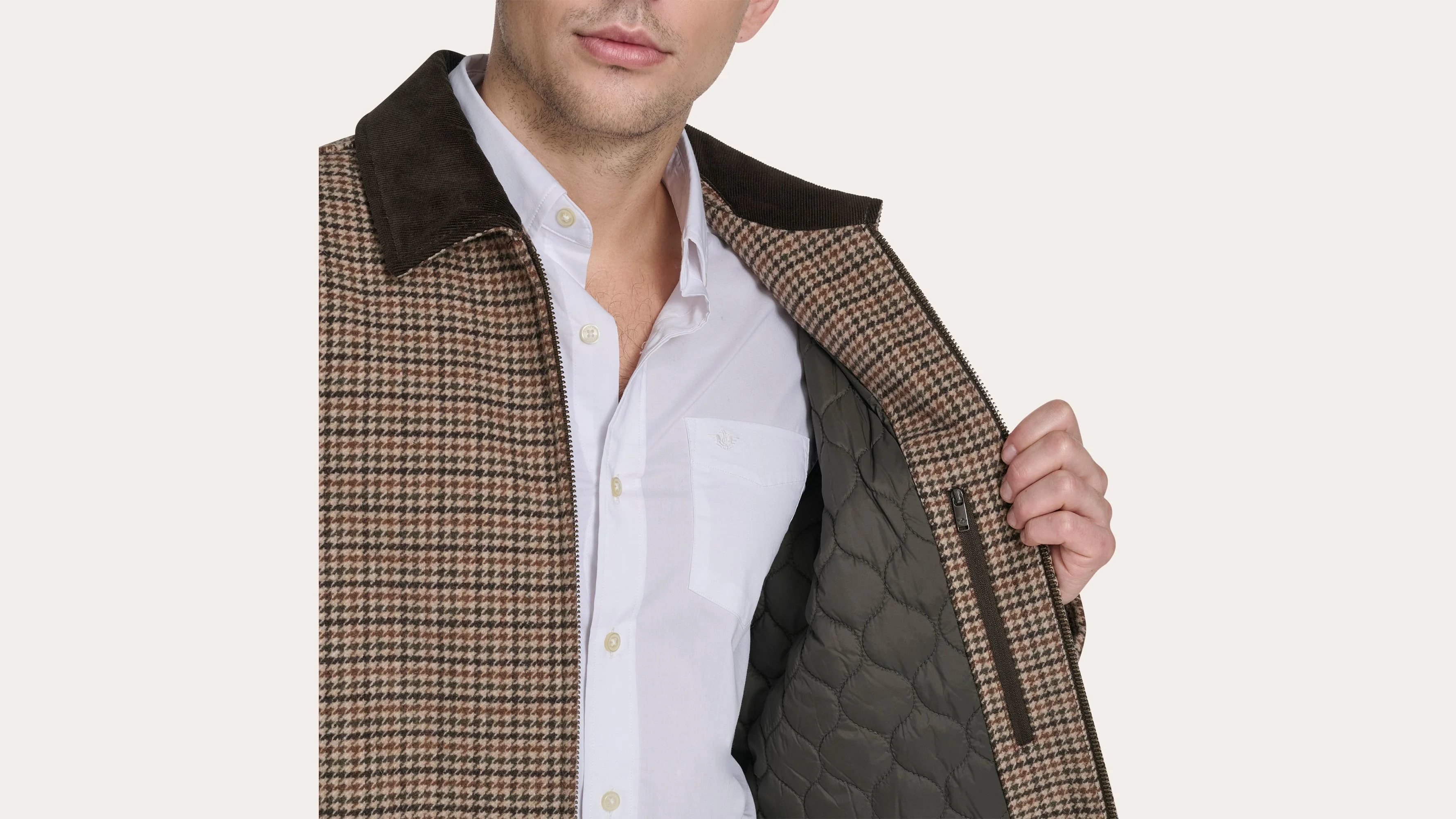 Wool Blend Jacket with Corduroy Collar - Image 3